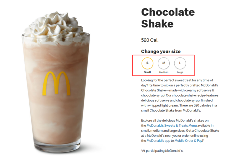 McDonald's chocolate shake