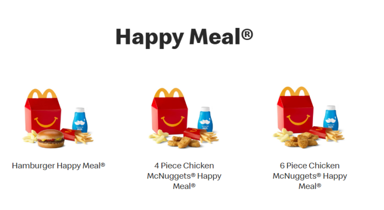 mcdonalds happy meal menu